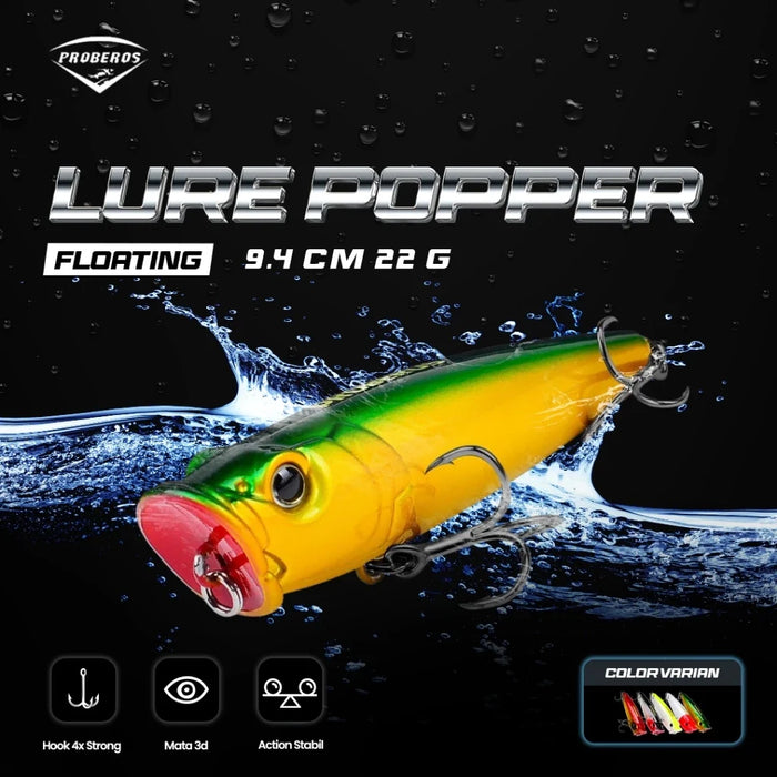PROBEROS Lure Popper killer 22g/9,4cm mata 3D action stabil