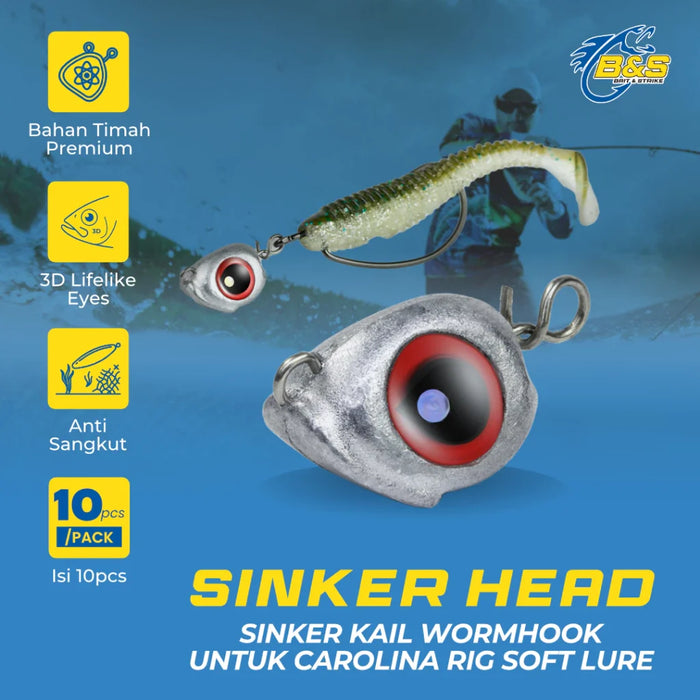 Timah sinker worm hook mata jighead ANTI HANGING KUP027