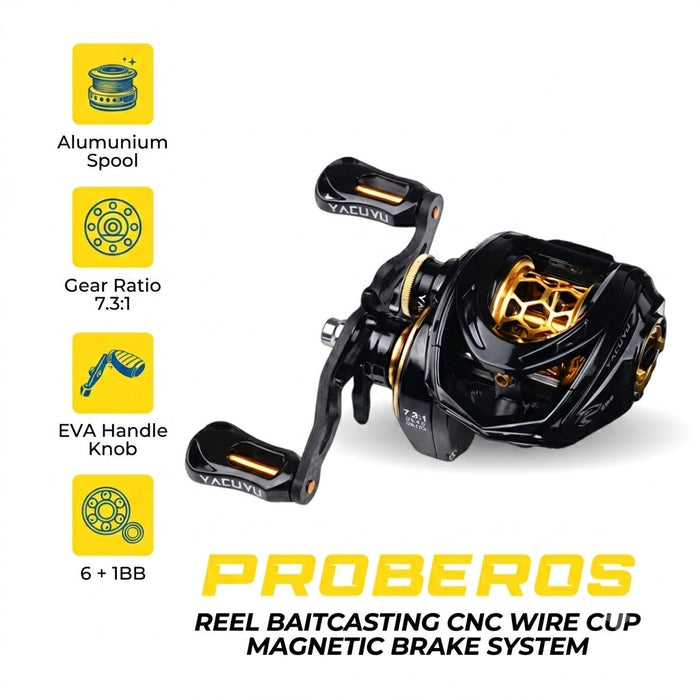 Reel Baitcasting Proberos YACUYU GOLD - RP108