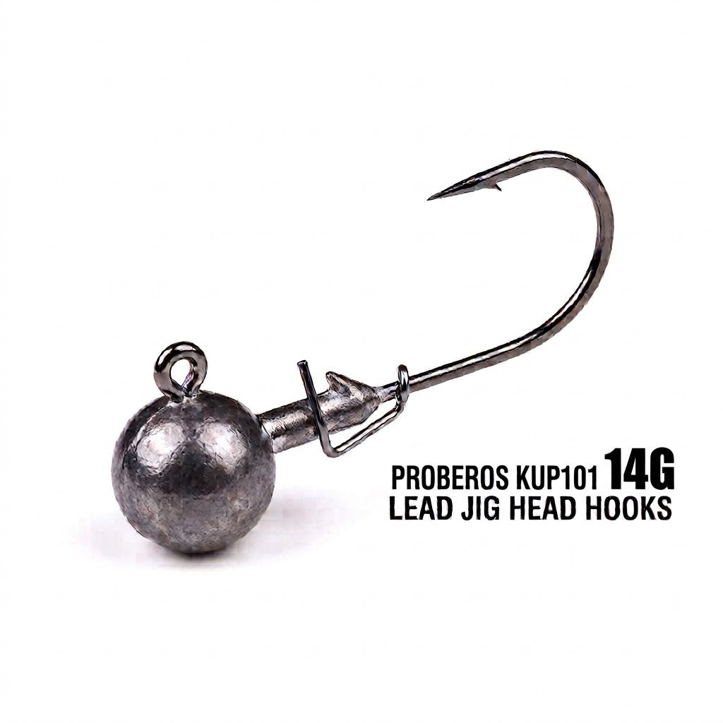 PROBEROS Mata Pancing 1g 12g 14g 20g Kail Timbal Jig Head Kail Untuk Soft Lure Worm Bait KUP101