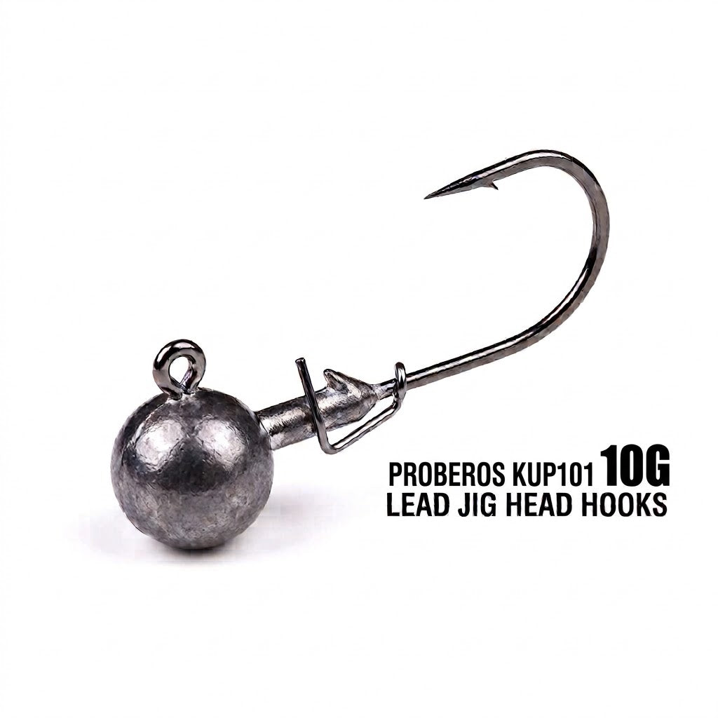 PROBEROS Mata Pancing 1g 12g 14g 20g Kail Timbal Jig Head Kail Untuk Soft Lure Worm Bait KUP101