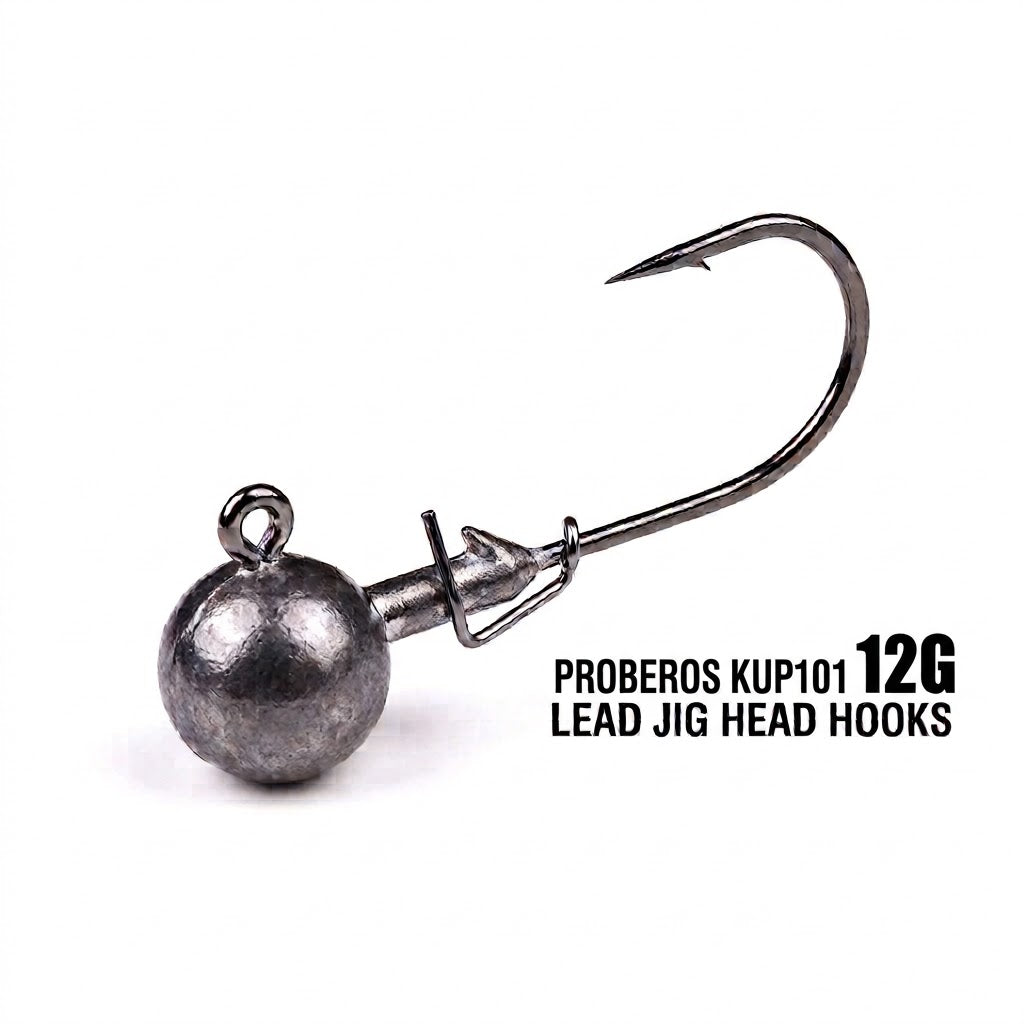 PROBEROS Mata Pancing 1g 12g 14g 20g Kail Timbal Jig Head Kail Untuk Soft Lure Worm Bait KUP101