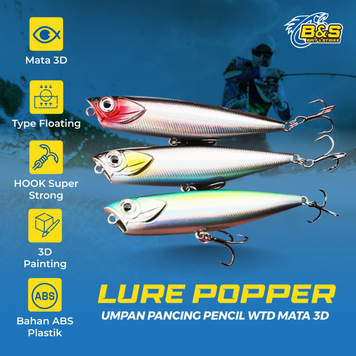 BNS Pencil WTD Popper Mata 3D 5.5g/10g/15g - LP224