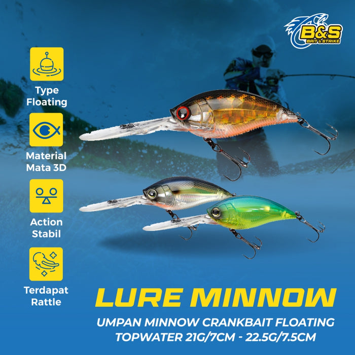 Lure Floating Topwater Crankbait CB033 21g/70mm dan 22.5g/74mm - MN086
