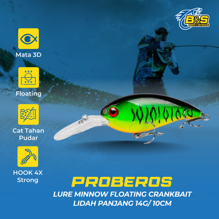 PROBEROS Crankbait Floating Lidah Panjang 14g/10cm - MN124