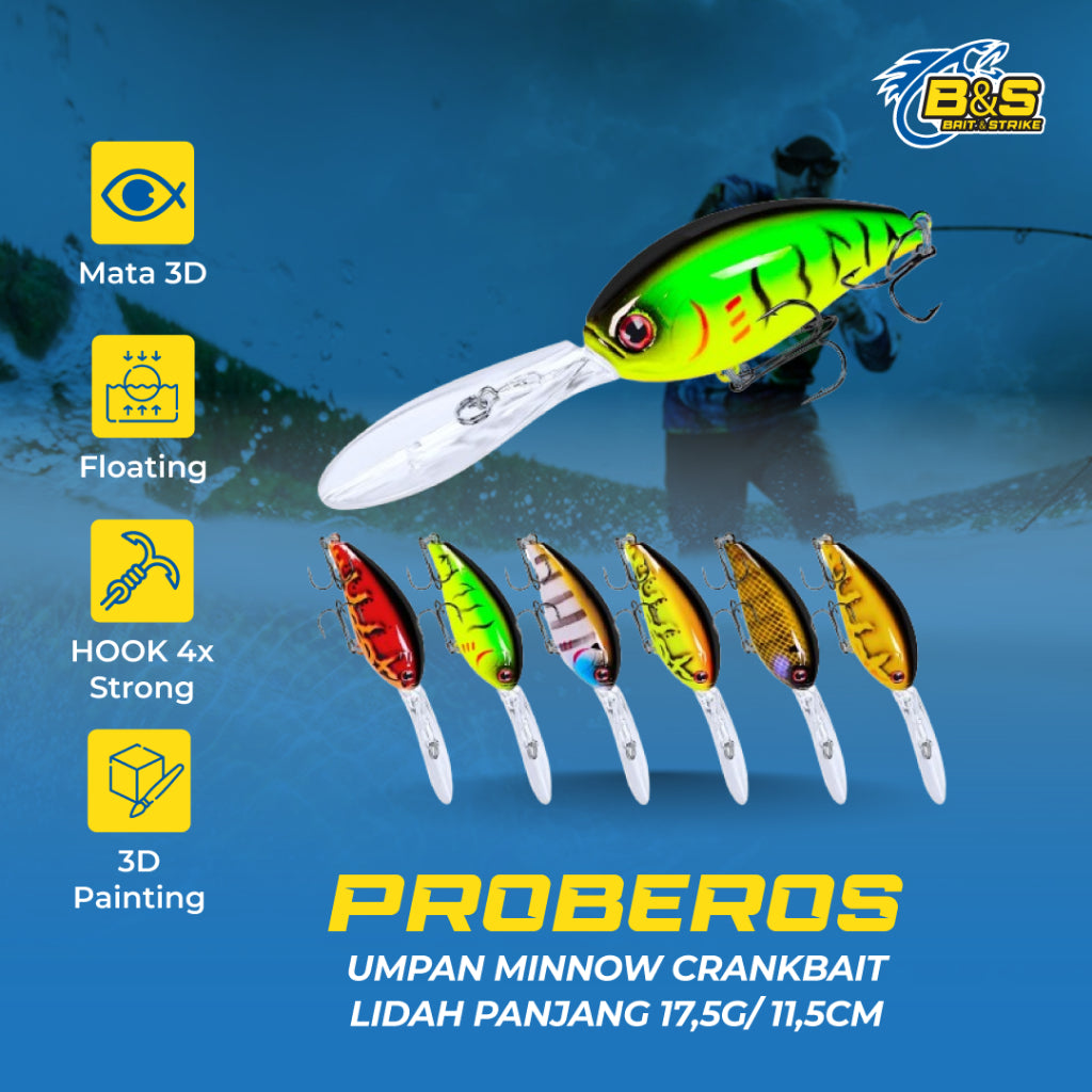 PROBEROS Crankbait Lidah Panjang 17.5g/11.5cm - MN130