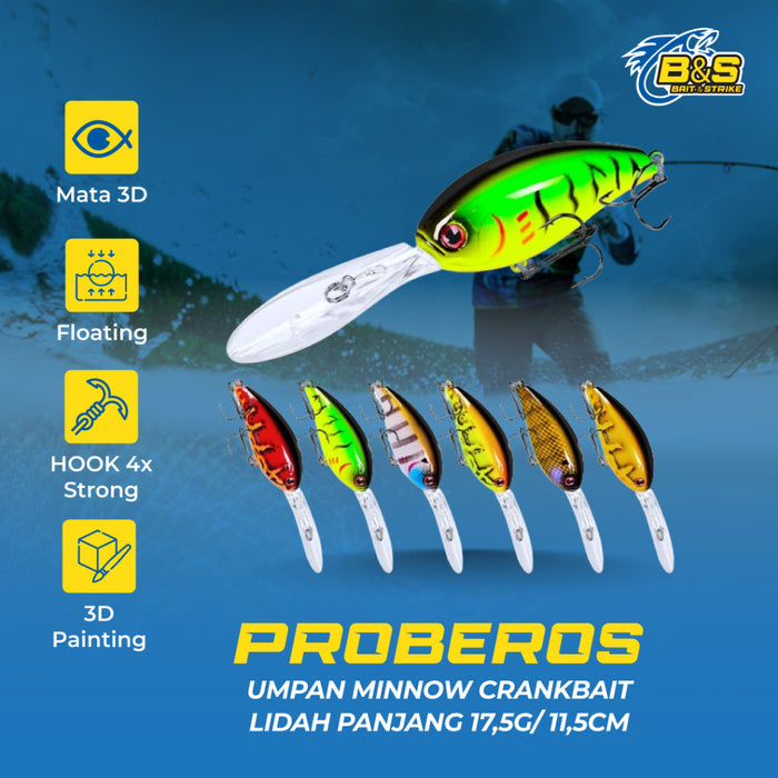 PROBEROS Crankbait Lidah Panjang 17.5g/11.5cm - MN130
