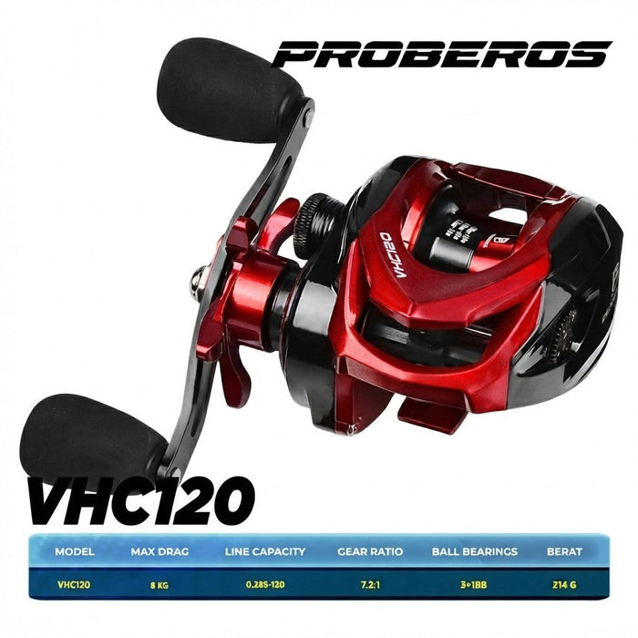 Reel Baitcasting Proberos CNC RED BLACK VHC120 - RP107