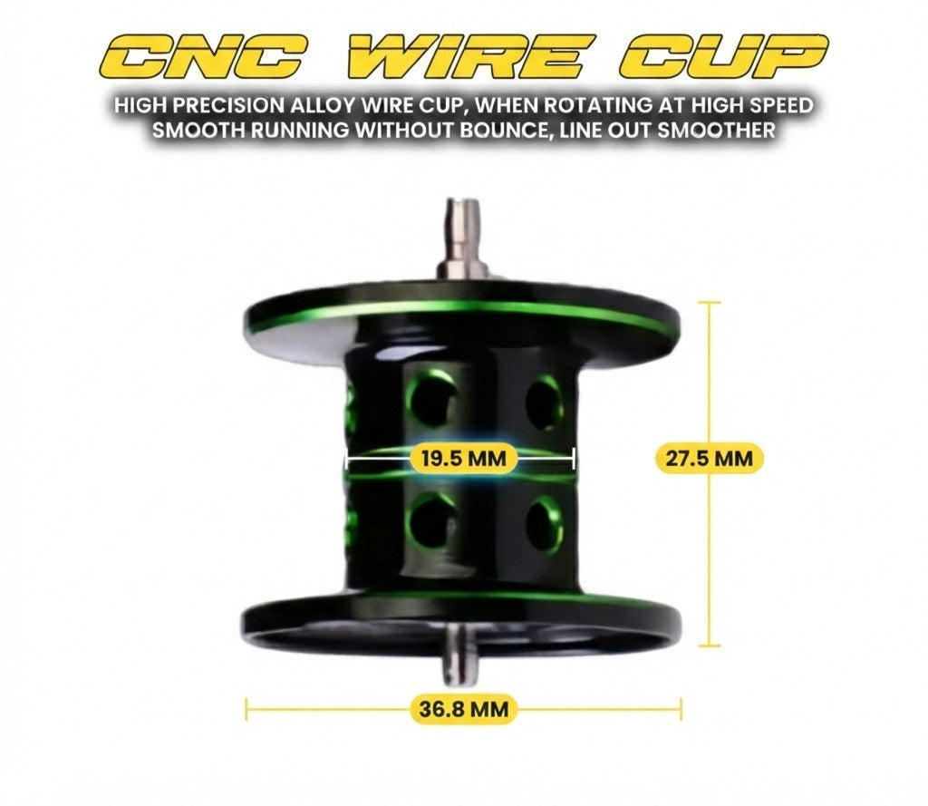 Reel Baitcasting Proberos CNC BLACK GREEN DW SERIES - RP118