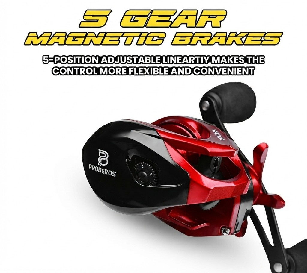 Reel Baitcasting Proberos CNC RED BLACK VHC120 - RP107