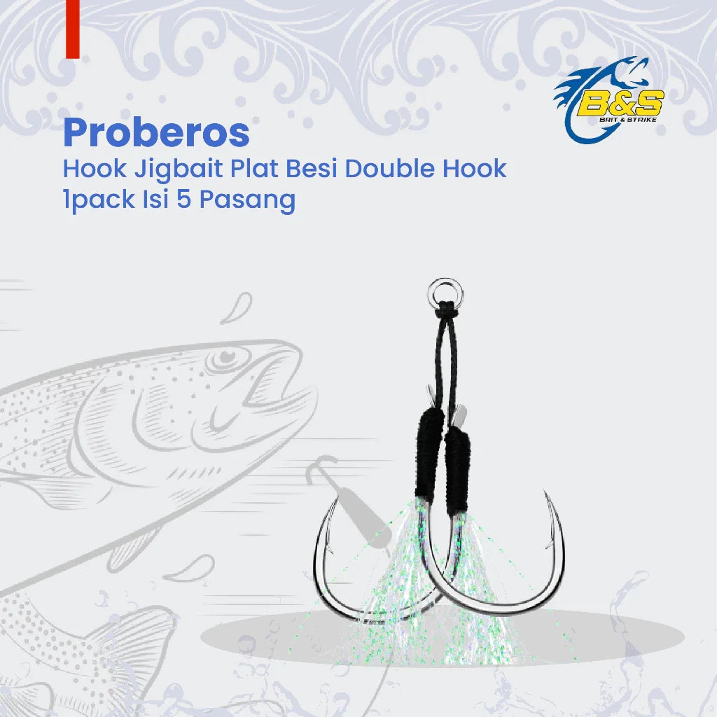 LureKiller Hook Jigbait Plat Besi Double Hook HJ052