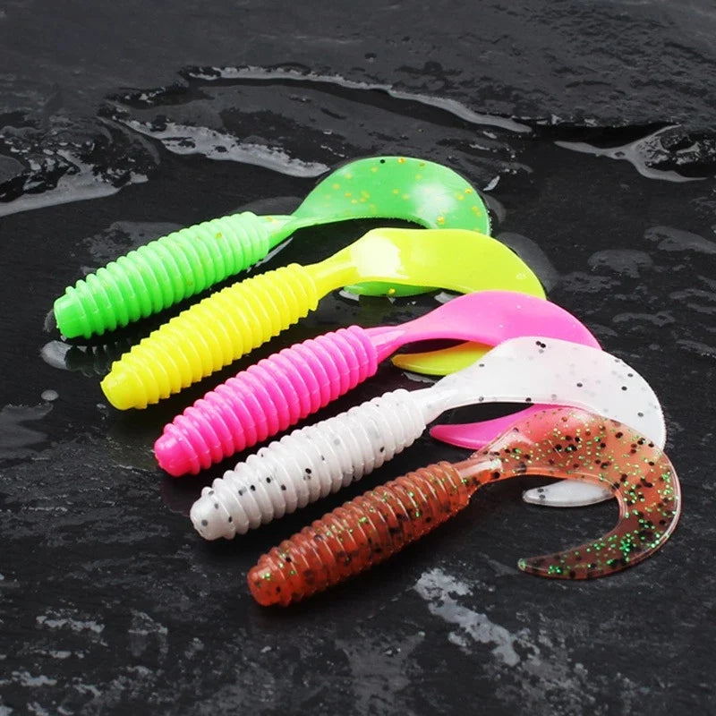 30PCS Umpan softlure 3cm/4cm umpan casting softlure padlle tail