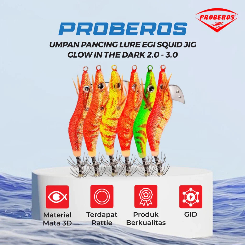 PROBEROS Umpan Pancing Udang Lure Egi Glow LE147