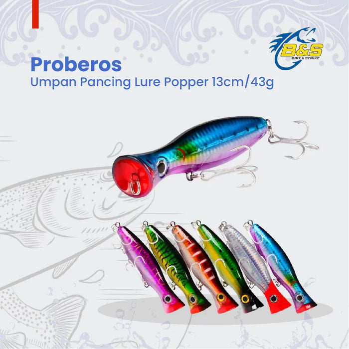 PROBEROS Umpan Pancing Lure Popper 13Cm/43G DW491 LP006