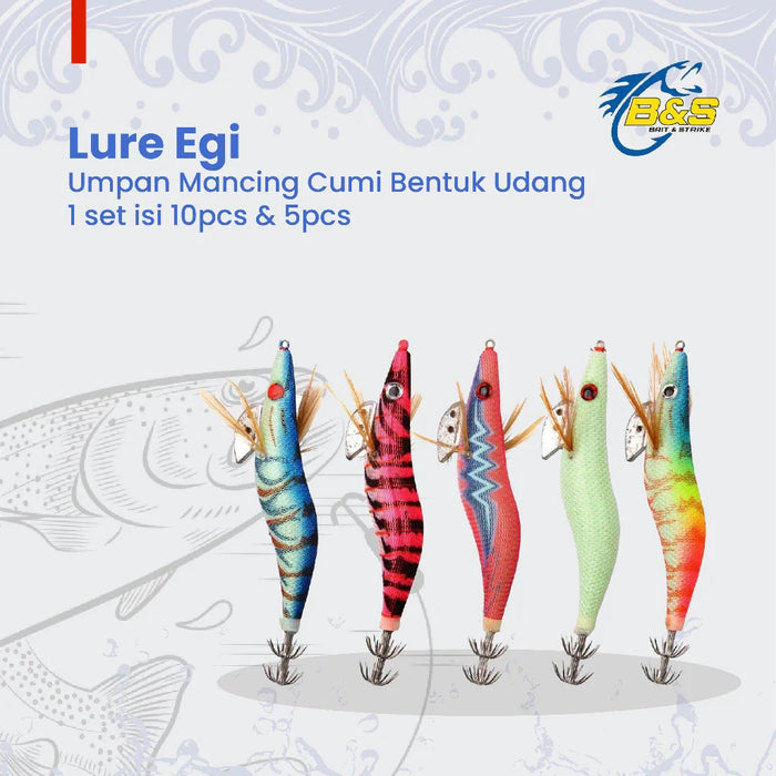 Umpan Pancing Lure Egi Set isi 10pcs Glow In The Dark LE011