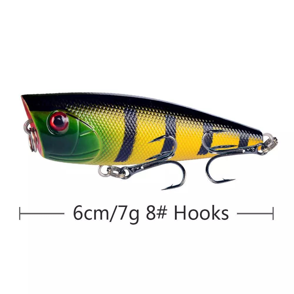 umpan pancing POPPER 7g/6cm lure casting top water action stabil LP153