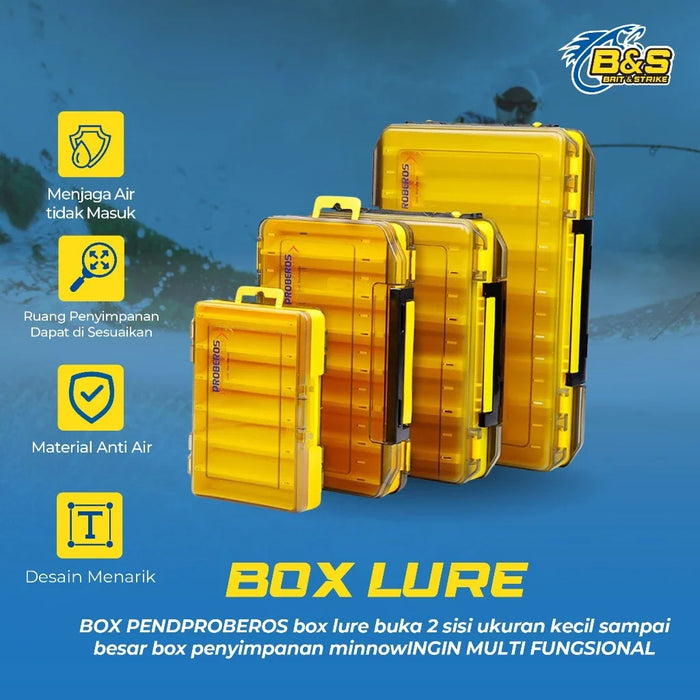 PROBEROS box lure buka 2 sisi ukuran kecil sampai besar box penyimpanan minnow BL003