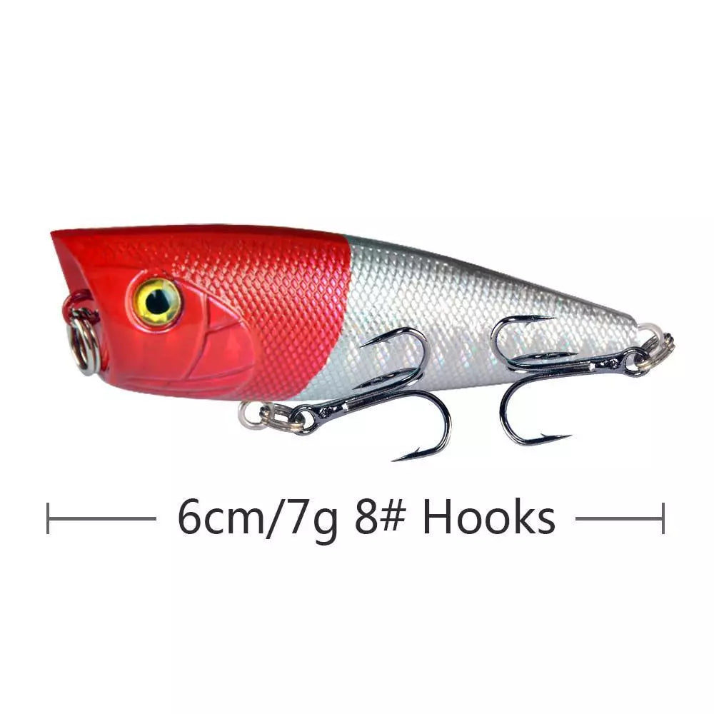 umpan pancing POPPER 7g/6cm lure casting top water action stabil LP153