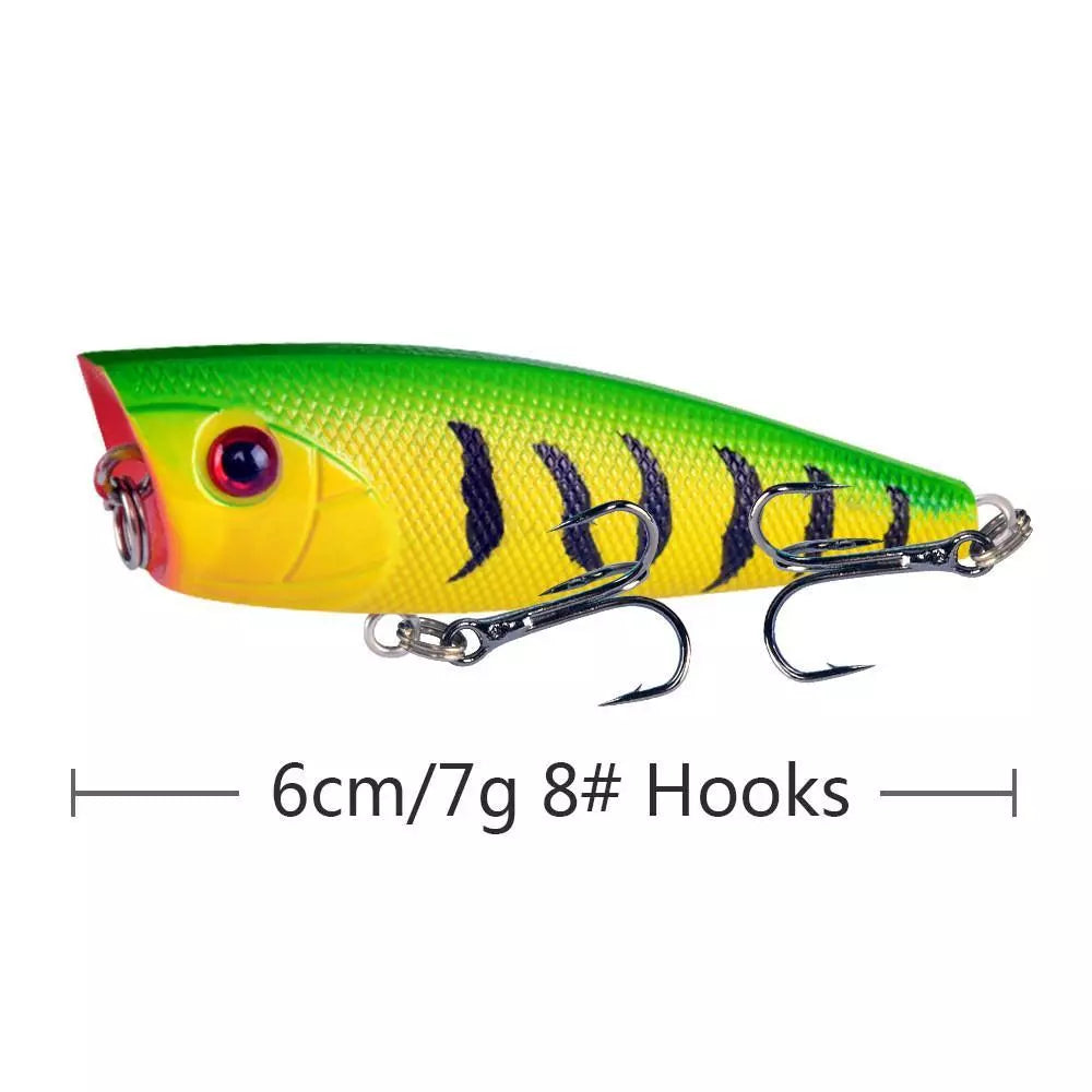 umpan pancing POPPER 7g/6cm lure casting top water action stabil LP153
