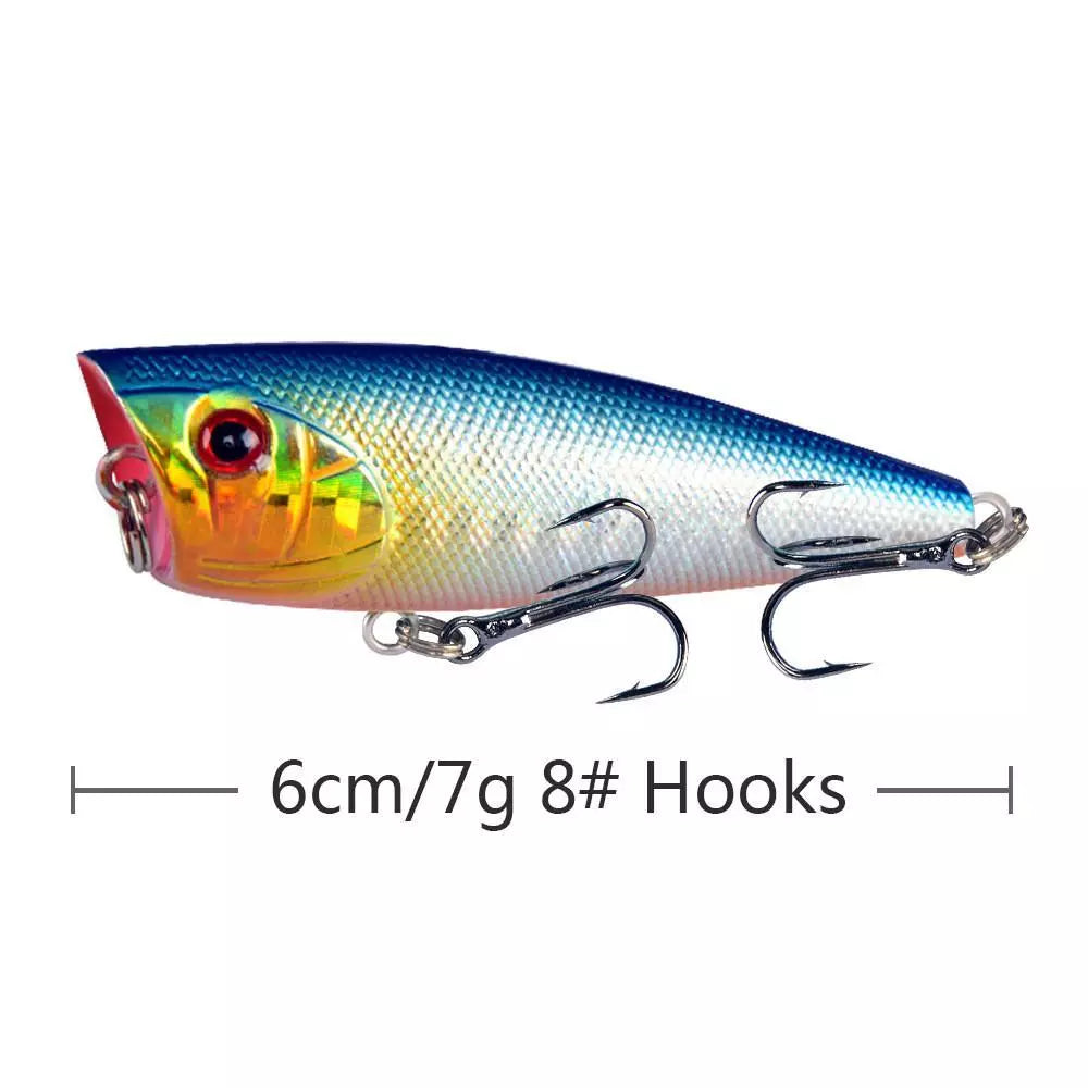 umpan pancing POPPER 7g/6cm lure casting top water action stabil LP153