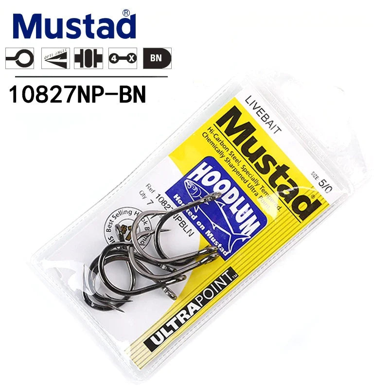 Mata kail Pancing Mustad Hoodlum 4X 10827NP-BLN KAIL kuat tajam tahan korosi KUP009