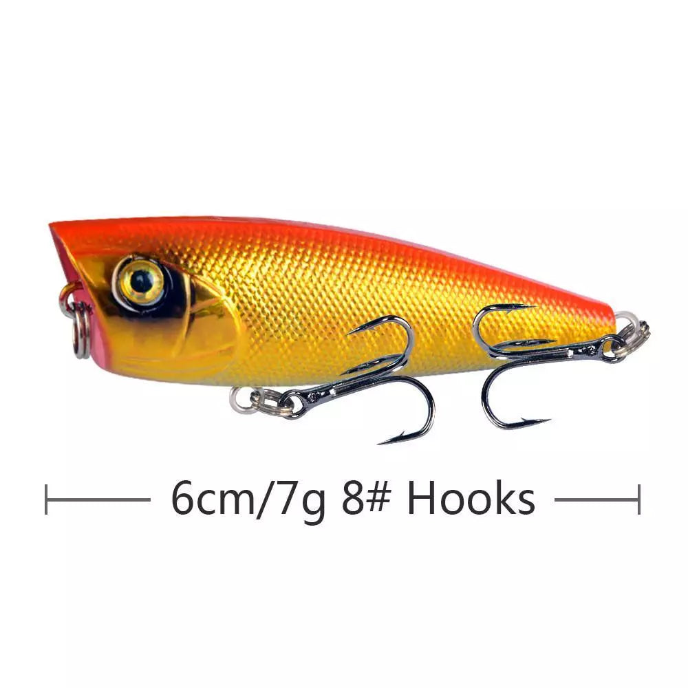 umpan pancing POPPER 7g/6cm lure casting top water action stabil LP153