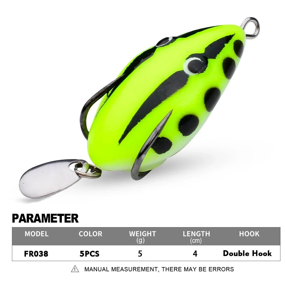 PROBEROS Umpan pancing soft frog 5g/4cm umpan soft frog terdapat blade di ekor
