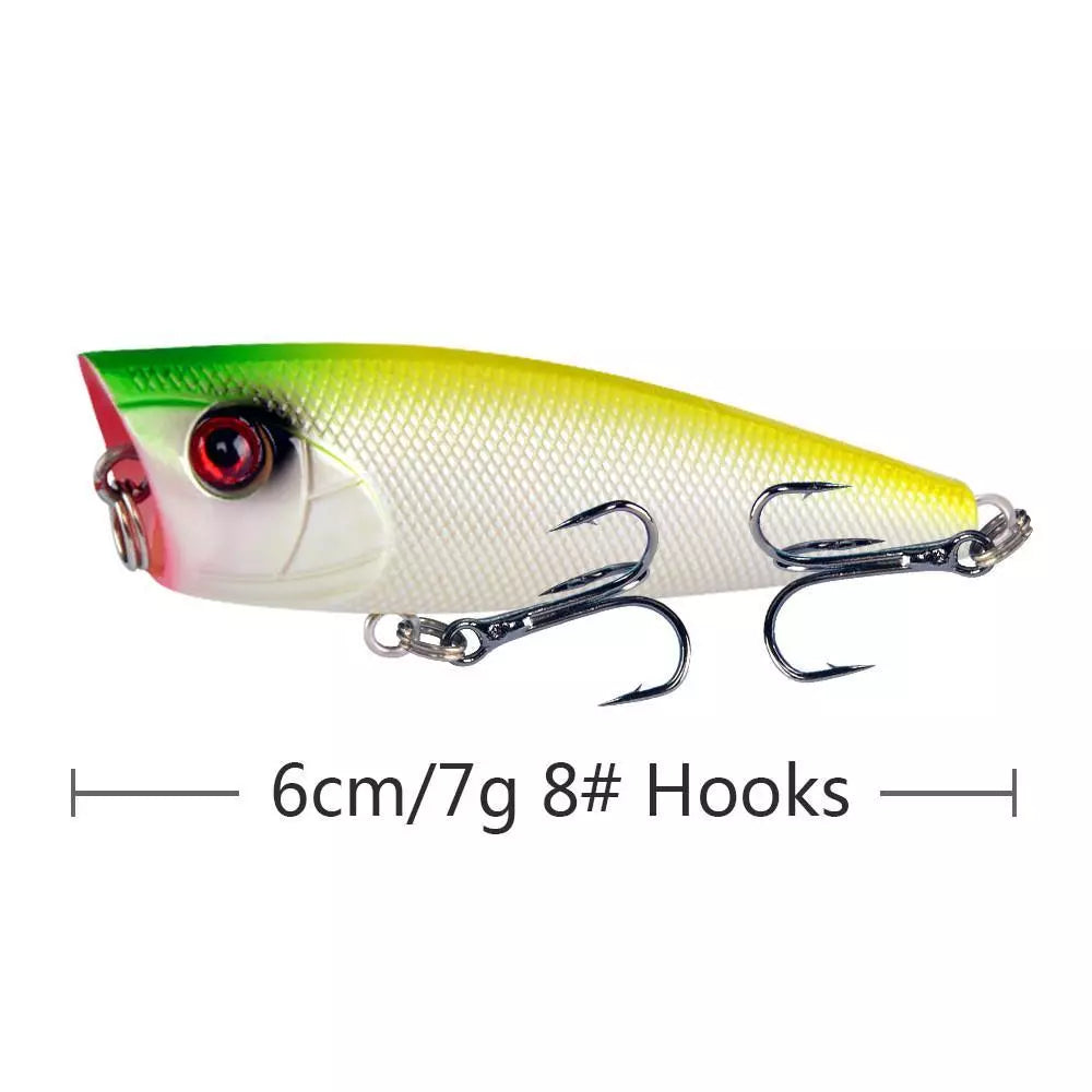 umpan pancing POPPER 7g/6cm lure casting top water action stabil LP153