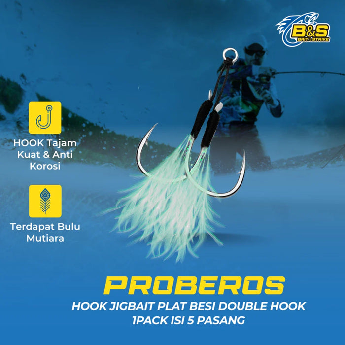 LureKiller Hook Jigbait Plat Besi Double Hook HJ052