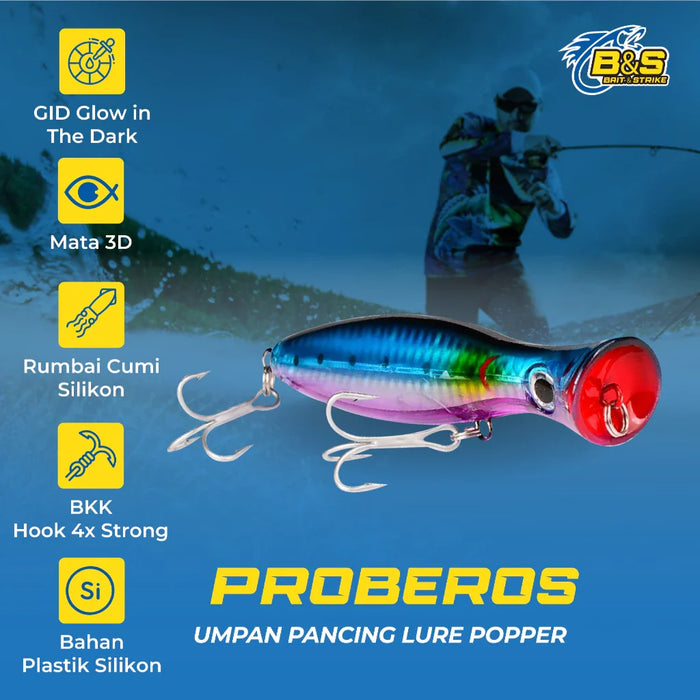 PROBEROS Umpan Pancing Lure Popper 13Cm/43G DW491 LP006
