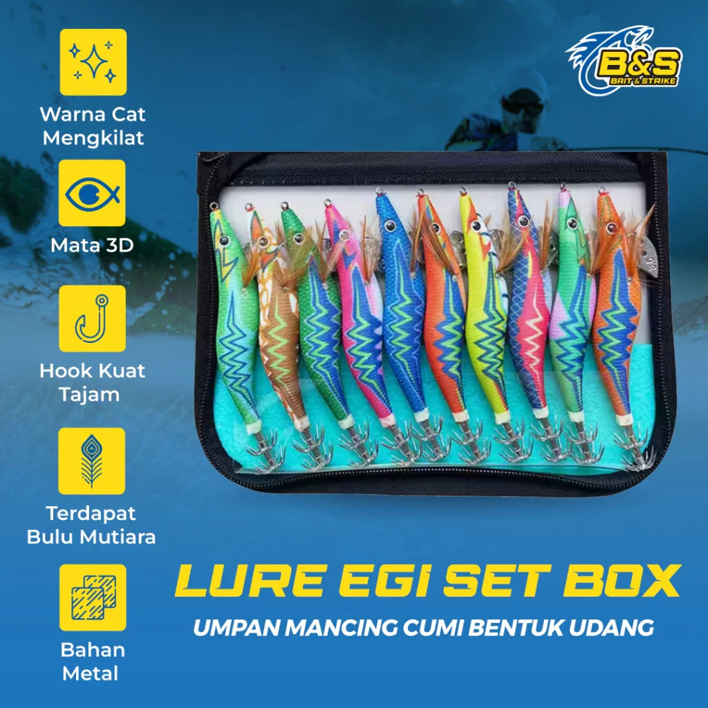 Umpan Pancing Lure Egi Set isi 10pcs Glow In The Dark LE011