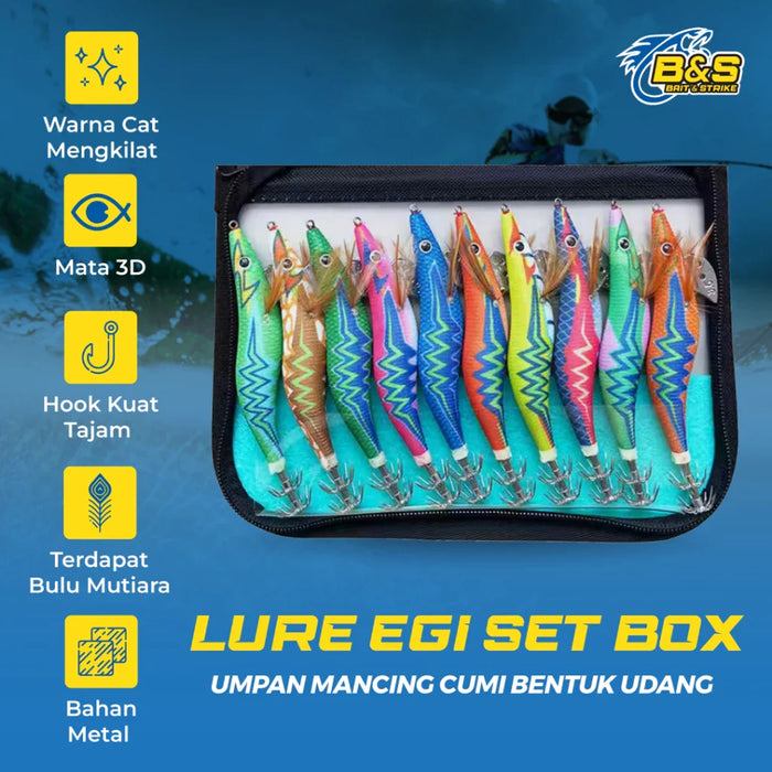 Umpan Pancing Lure Egi Set isi 10pcs Glow In The Dark LE011
