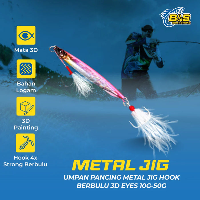 Umpan Pancing Plat Besi 10 20 30 40 50G 3D EYE KAIT GANDA MJ187