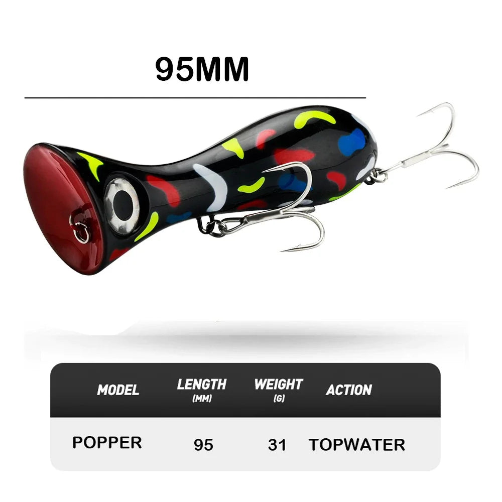 Lure popper 31g 95mm umpan popping killer mata 3D BNS LP221