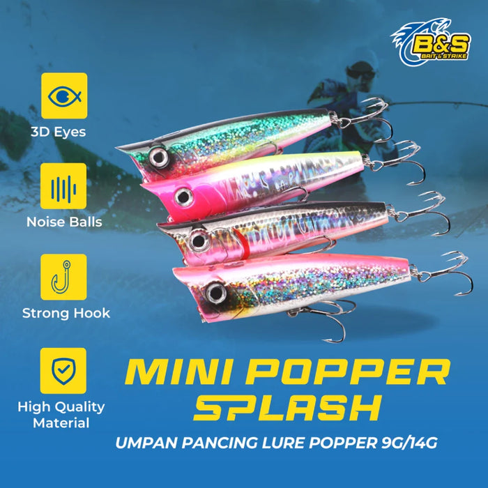 Umpan pancing Lure popper 9g/14g popper killer mata 3D BNS LP220