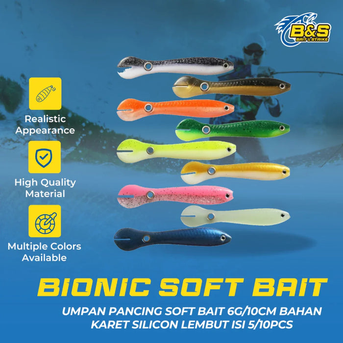 Umpan pancing soft bait 6g/10cm bahan karet silicon lembut  SL123