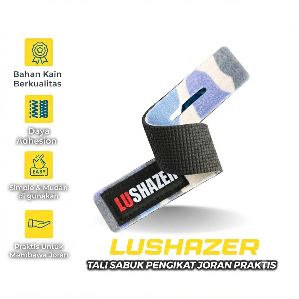 Lushazer tali sabuk pengikat joran praktis menempel kuat LMRN SJ001