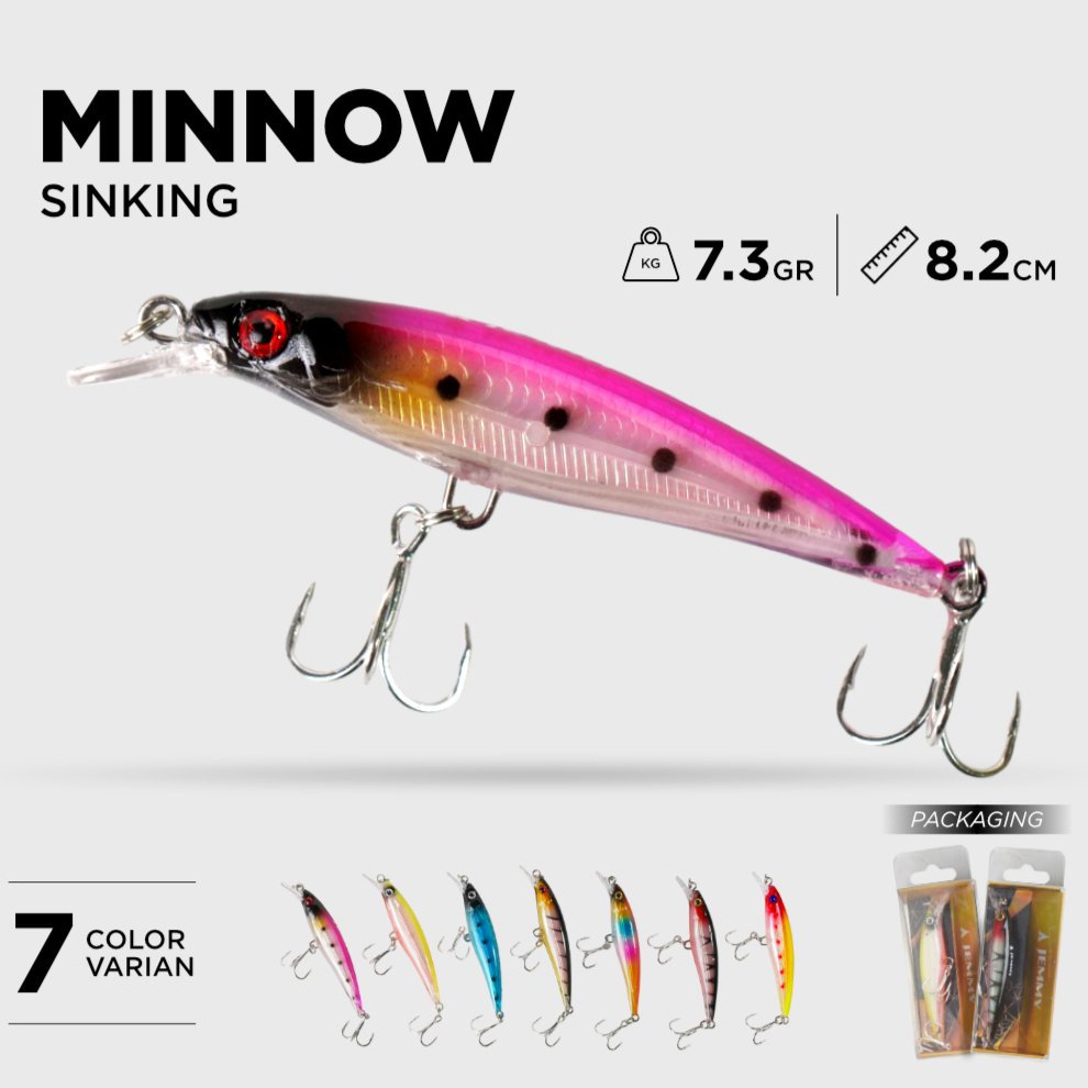 JEMMY Minnow Sinking Laser Skin 8.2cm 7.3g - MN232