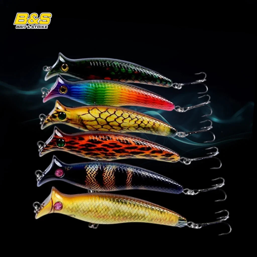 Umpan Pancing Lure Popper 12.4cm / 20.4g luya Umpan Keras LB68 LP093-F