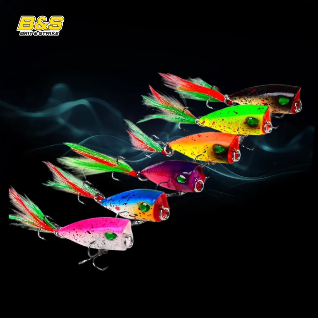 PROBEROS umpan mini popper 4G / 4.3cm lure mini popper hook berbulu killer LP005