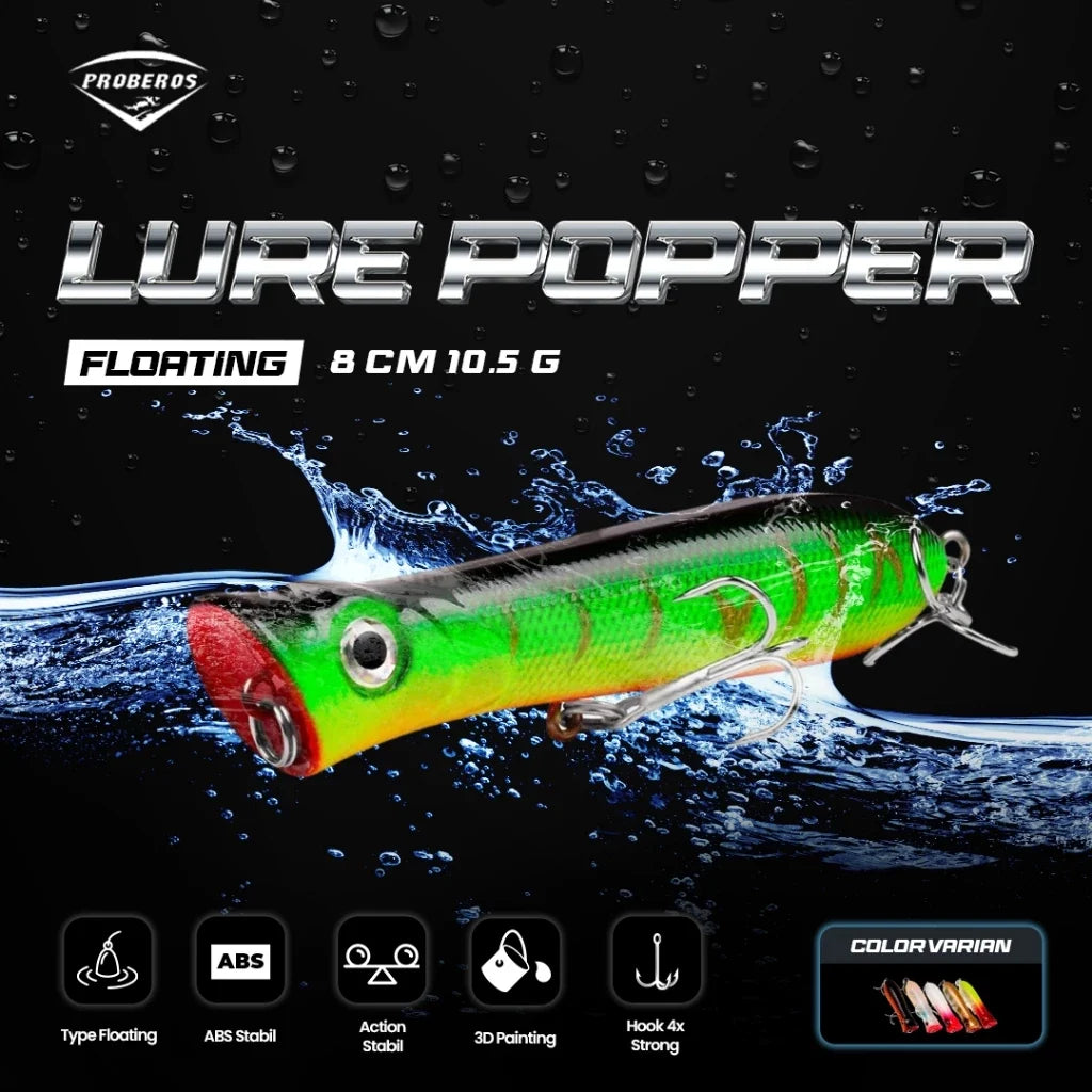 Umpan Pancing Lure Popper 8CM 12G Bionic DXP002 LP003