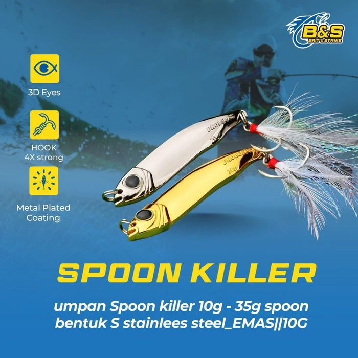 Umpan Spoon killer 10g - 30g spoon bentuk S stainlees steel MJ104
