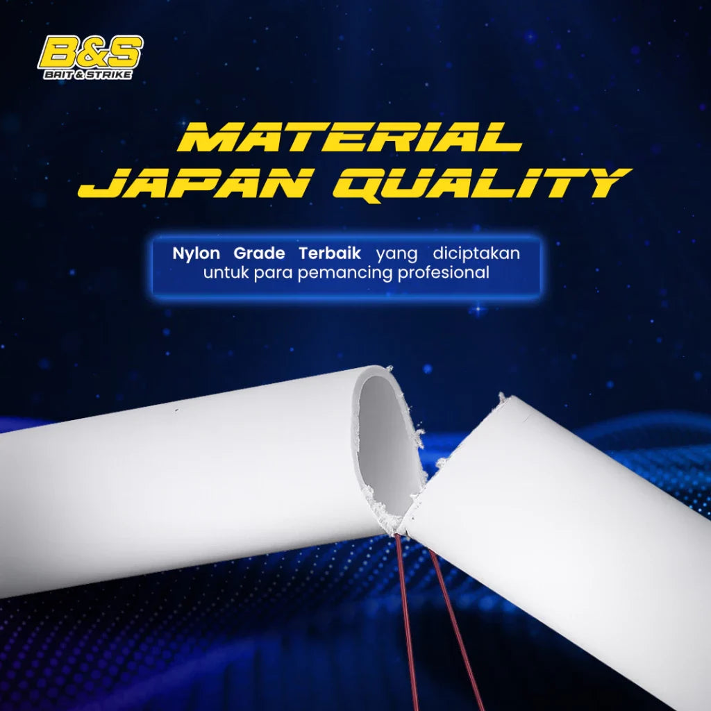 Senar Pancing Visible Mark-E 150m Anti Kriting Nylon Japan Quality Transparan - Merah anggur