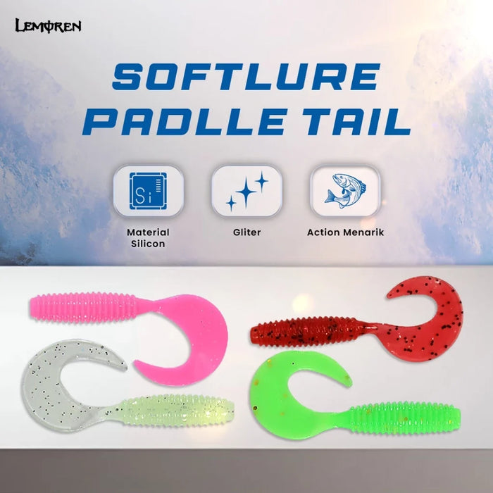 30PCS Umpan softlure 3cm/4cm umpan casting softlure padlle tail