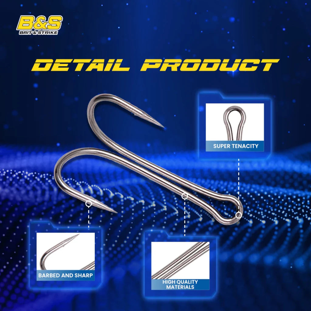 50PCS Kail XY-587 High Carbon Steel Fishing Hook Double Hook Soft Frog Hook KUP169