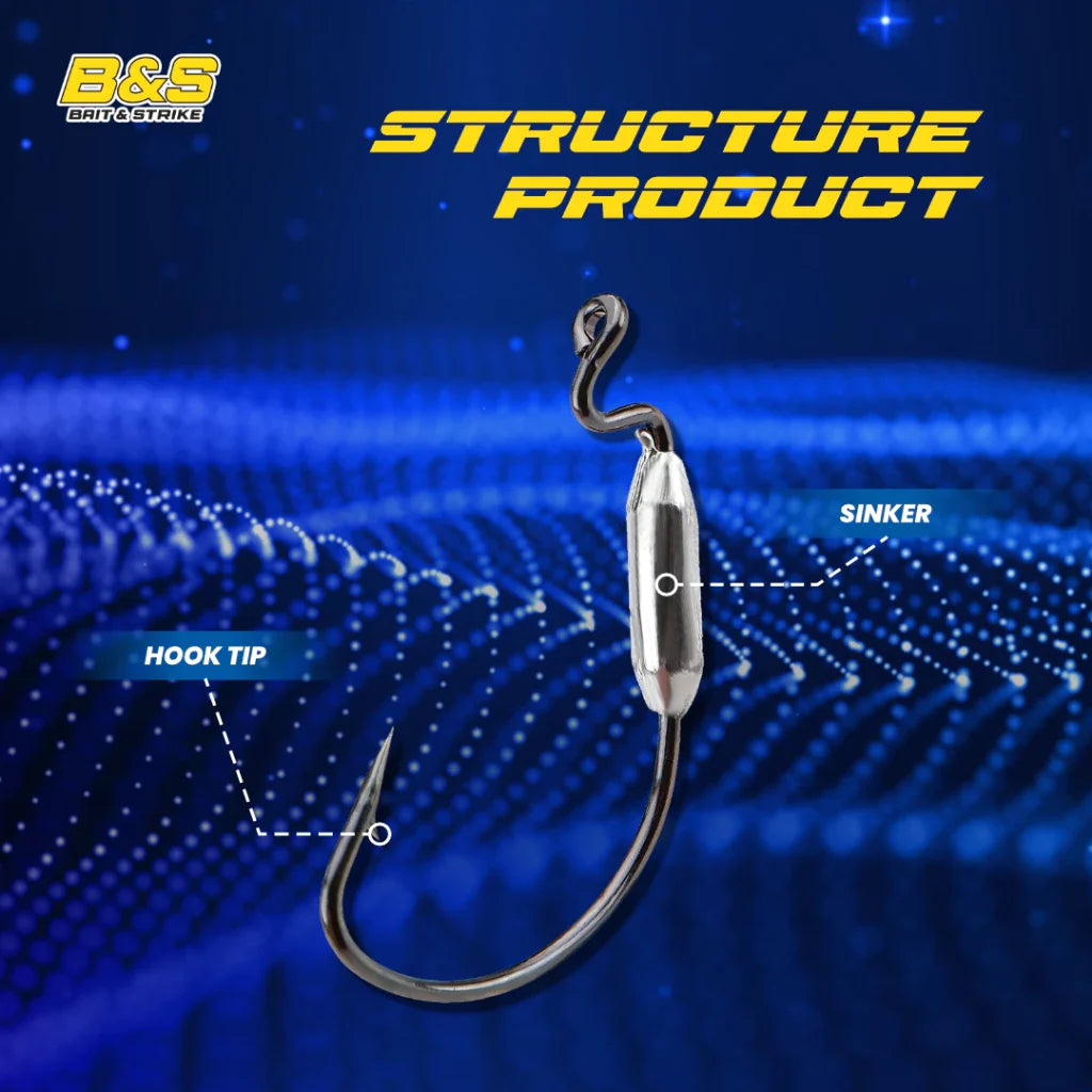 5pcs kail Worm Hook super tajam dan kuat KUP015