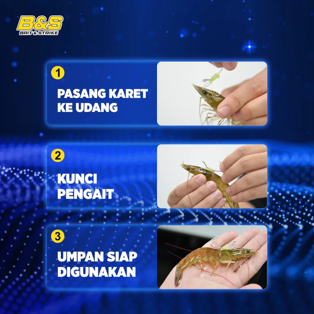 Shrimp Walker Hook mata kail umpan udang hidup 5Pcs Luminous KUP028