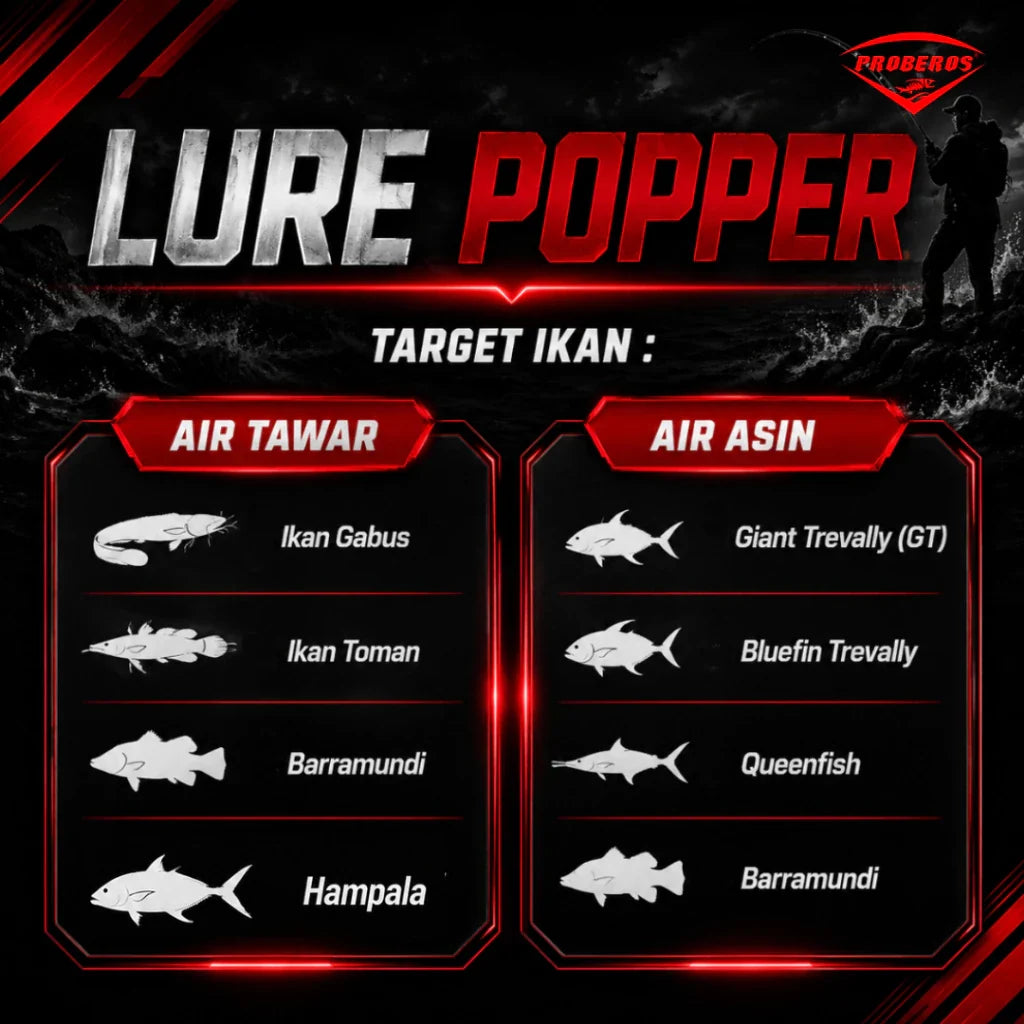 Umpan Pancing Lure Popper Mengambang 12G 9.5CM DW1704 LP001