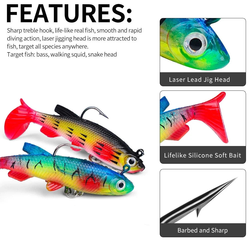 PROBEROS Soft lure bentuk ikan 13,5g bahan berkualitas anti rusak dan elastis SL207