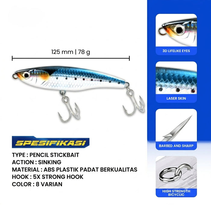 Pencil Stickbait Sinking BNS 78g - MN223